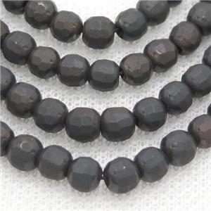 Black Chocolate Hematite Beads Faceted Round, approx 6mm [HB1159]