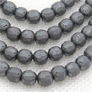 Black Hematite Beads Faceted Round, approx 6mm [HB1169]
