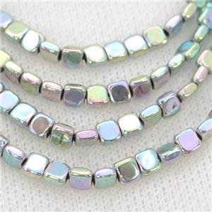 Hematite Beads Square Multicolor, approx 4mm [HB1182]