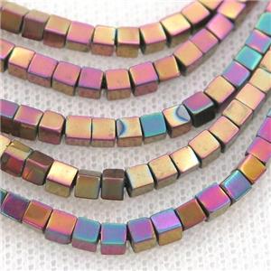 Hematite Cube Beads, approx 2mm [HB1192-2MM]