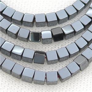 Hematite Cube Beads Black, approx 4mm [HB1198-4MM]