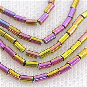 Purplegold Hematite Tube Beads, approx 2x4mm [HB1237-2X4MM]