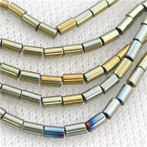 Hematite Tube Beads, approx 2x4mm [HB1239-2X4MM]