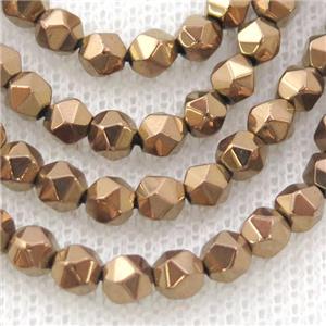Hematite Beads Cut Round Brown, approx 3mm [HB1249-3MM]