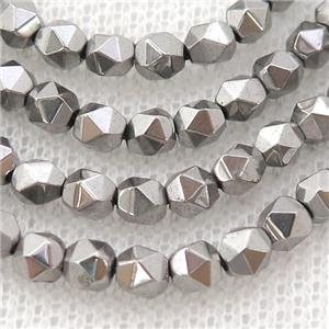 Hematite Beads Cut Round Silver, approx 7-8mm [HB1250-8MM]