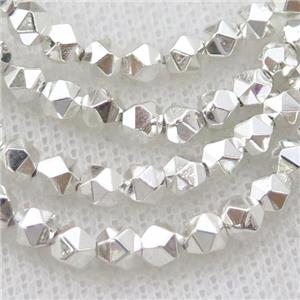 Hematite Beads Cut Round Shiny Silver, approx 3-4mm [HB1253-4MM]