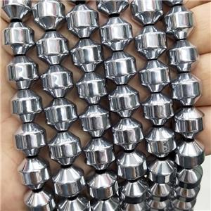 Hematite Bullet Beads Awl Platinum Plated, approx 12mm [HB1270]