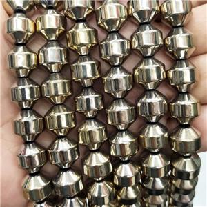 Hematite Bullet Beads Awl Pyrite Color, approx 12mm [HB1272]