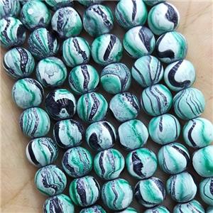 Hematite Beads Round Green Lacquered, approx 8mm dia [HB1298]