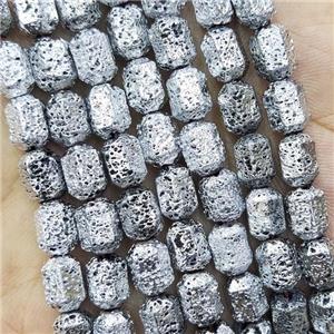 Hematite Bullet Beads Shiny Silver Electroplated, approx 6x8mm [HB1316]
