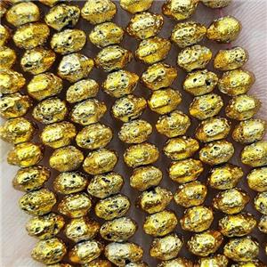 Hematite Rondelle Beads Golden Electroplated, approx 4x6mm [HB1324]