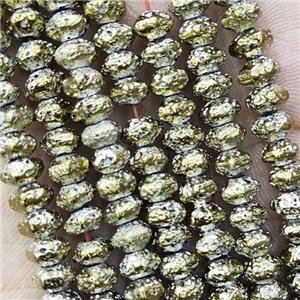 Hematite Rondelle Beads Lt.gold Electroplated, approx 4x6mm [HB1327]