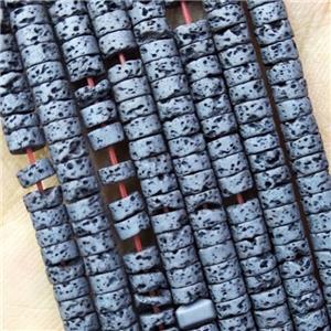 Black Hematite Heishi Beads Hollow, approx 2x4mm [HB1330]
