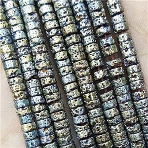 Hematite Heishi Beads Green Electroplated, approx 2x4mm [HB1331]