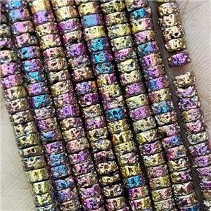 Hematite Heishi Beads Multicolor Electroplated, approx 2x4mm [HB1334]