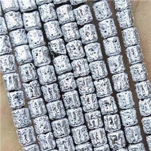 Hematite Tube Beads Shiny Silver Electroplated, approx 4x5mm [HB1339]