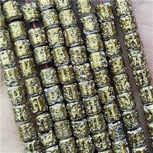 Hematite Tube Beads Lt.gold Electroplated, approx 4x5mm [HB1341]