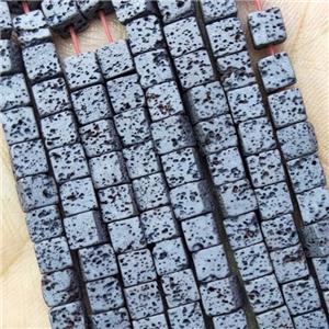 Black Hematite Cube Beads Hollow, approx 4-5mm [HB1355]