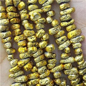 Hematite Beads Freeform Golden Electroplated, approx 5-8mm [HB1366-L]