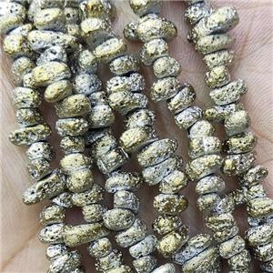 Hematite Beads Freeform Lt.gold Electroplated, approx 5-8mm [HB1368-L]