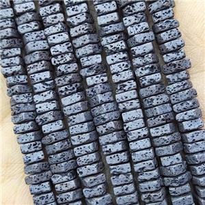 Black Hematite Beads Square Hollow, approx 2x4mm [HB1372]
