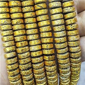 Hematite Heishi Beads Golden Electroplated, approx 4-9mm [HB1397]