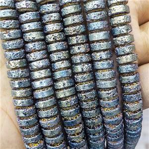 Hematite Heishi Beads Green Electroplated, approx 4-9mm [HB1399]