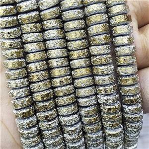 Hematite Heishi Beads Lt.gold Electroplated, approx 4-9mm [HB1402]