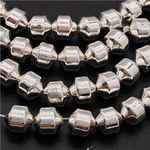 Hematite Bullet Beads Bicone Shiny Silver, approx 8mm [HB1412]