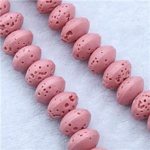 Pink Lava Rondelle Beads Smooth, approx 8mm [HB1451]