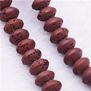 Lava Rondelle Beads Smooth Red, approx 8mm [HB1454]