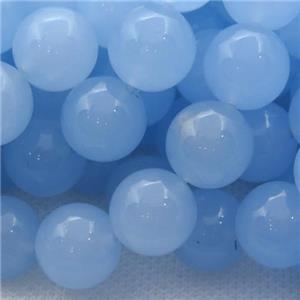 blue Spong Jade Beads, round, approx 14mm dia [JD10052-14MM]