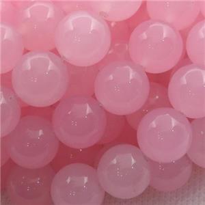 pink Spong Jade Beads, round, approx 6mm dia [JD10053-6MM]