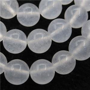 white Spong Jade Beads, round, approx 14mm dia [JD10056-14MM]