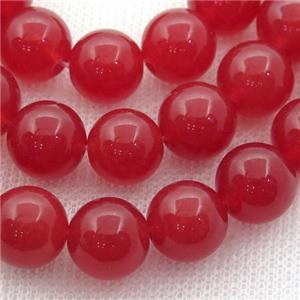 red Spong Jade Beads, round, approx 10mm dia [JD10066-10MM]