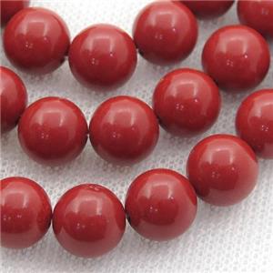 coralred Spong Jade Beads, round, approx 8mm dia [JD10075-8MM]