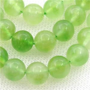 green Dichromatic Spong Jade Beads, round, approx 6mm dia [JD10080-6MM]
