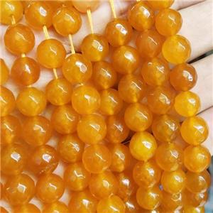 ambergold Jade Beads, faceted round, b-grade, approx 10mm dia [JD10094]