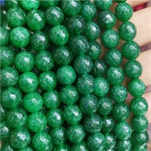 green Jade Beads, faceted round, b-grade, approx 10mm dia [JD10096]