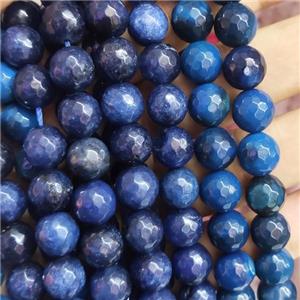 deepblue Jade Beads, faceted round, b-grade, approx 10mm dia [JD10097]