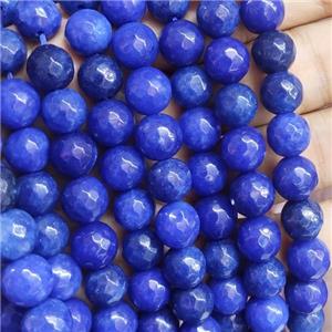 lapisblue Jade Beads, faceted round, b-grade, approx 10mm dia [JD10099]