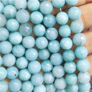 aqua Jade Beads, faceted round, b-grade, approx 10mm dia [JD10100]