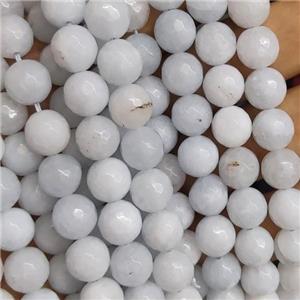 lt.blue Jade Beads, faceted round, b-grade, approx 10mm dia [JD10104]