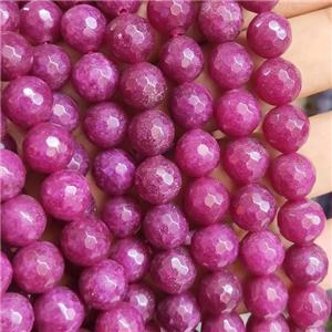 pink Jade Beads, faceted round, b-grade, approx 10mm dia [JD10108]