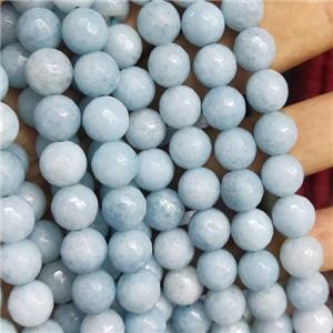 blue Jade Beads, faceted round, b-grade, approx 10mm dia [JD10112]