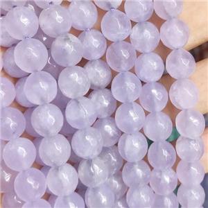 lt.purple Jade Beads, faceted round, b-grade, approx 10mm dia [JD10120]