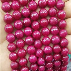 hotpink blue Jade Beads, faceted round, b-grade, approx 10mm dia [JD10122]