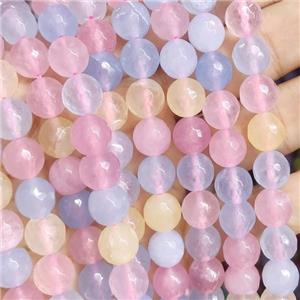 mix color Jade Beads, faceted round, b-grade, approx 10mm dia [JD10124]
