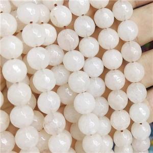 Jade Beads, faceted round, b-grade, approx 10mm dia [JD10125]