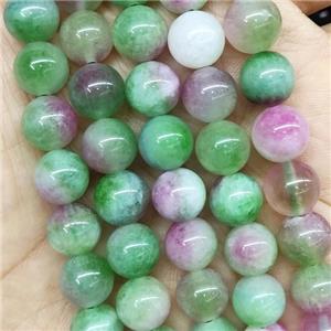 round Jade Beads, green, dye, approx 10mm dia [JD10130-10MM]